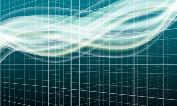 Vector fundo abstrato com grades e ondas — Vetor de Stock