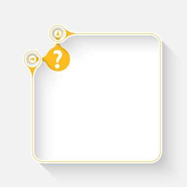 Metniniz ve soru işareti için beyaz bir kutu