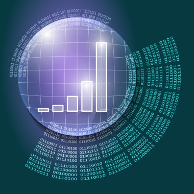 Vektör arka plan ve ikili kod ve diyagramı