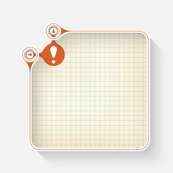 Una caja blanca para su texto y signo de exclamación — Archivo Imágenes Vectoriales