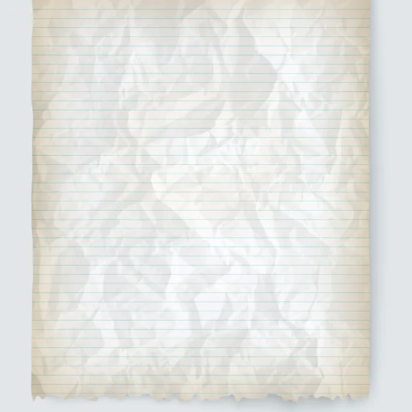 Papel forrado arrugado vectorial para su texto — Archivo Imágenes Vectoriales
