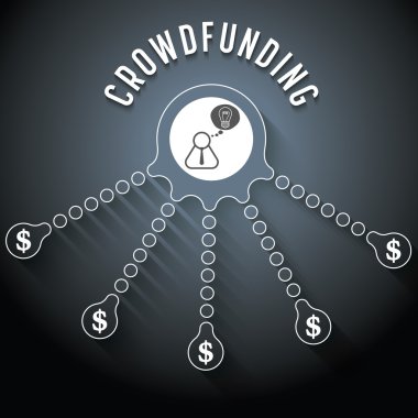 Vektör dairesel nesneyle Tema Crowd finansman