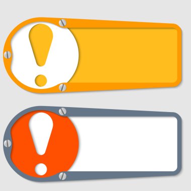 ünlem işareti ile herhangi bir metin için iki kutu seti