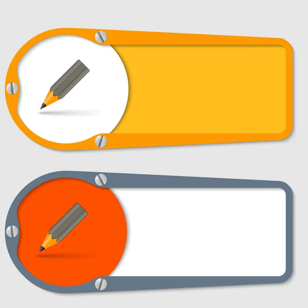 2 つのボタンのネジと鉛筆セット — ストックベクタ