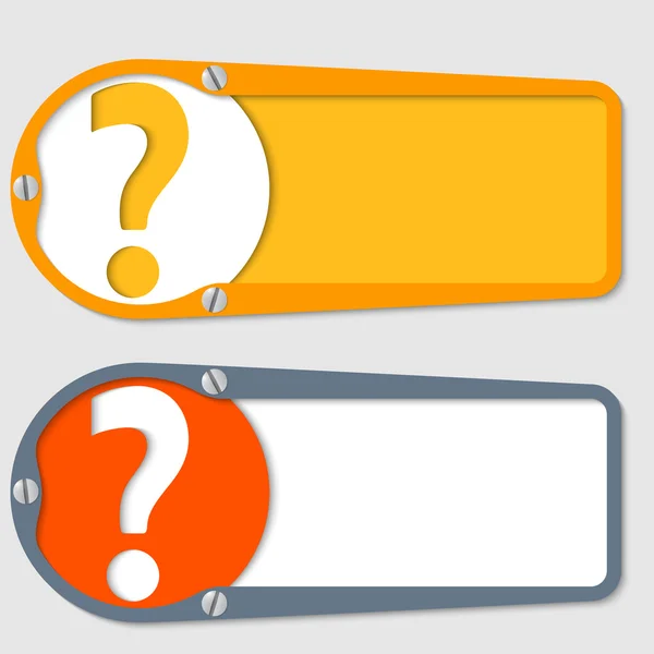 Set of two boxes for any text with question mark — Stock Vector