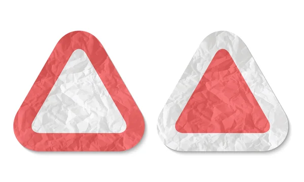 Triângulos com uma textura de papel amassado — Vetor de Stock