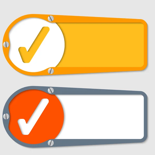 Set of two boxes for any text with check box — Stock Vector