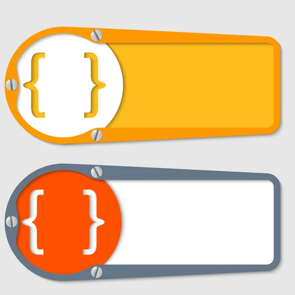 Conjunto de dos cuadros para cualquier texto con corchetes — Vector de stock