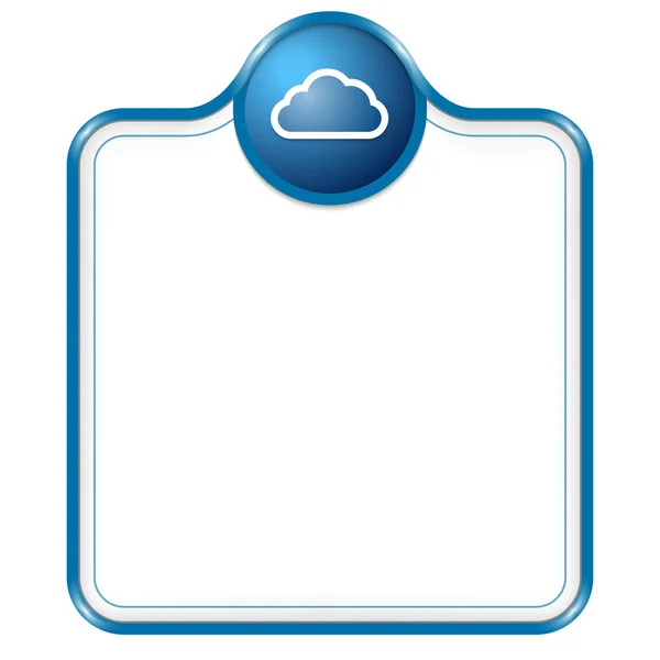 Caja vectorial azul para texto con nube — Vector de stock