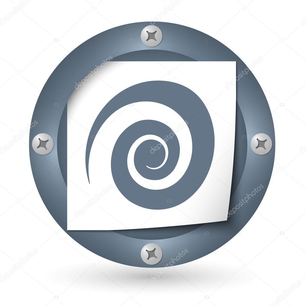 dark abstract icon with paper with spiral