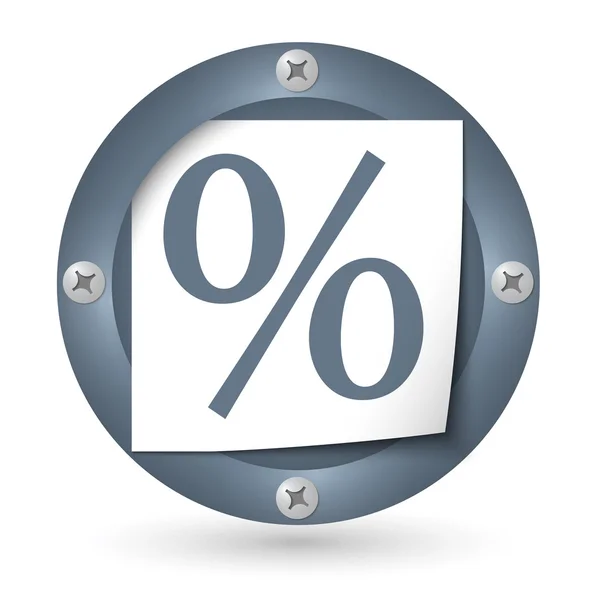 Ciemny streszczenie ikona z papieru z symbolem procentu — Wektor stockowy