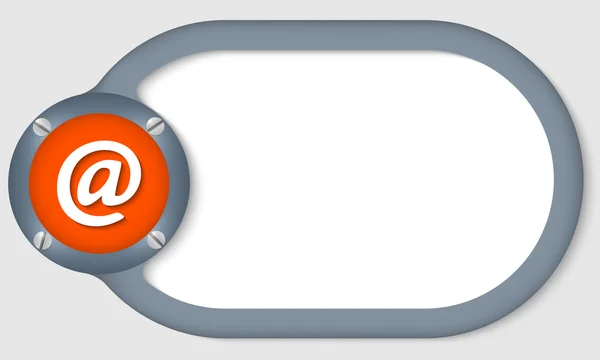 Kruhové textový rámeček pro libovolný text symbolem e-mailu — Stockový vektor