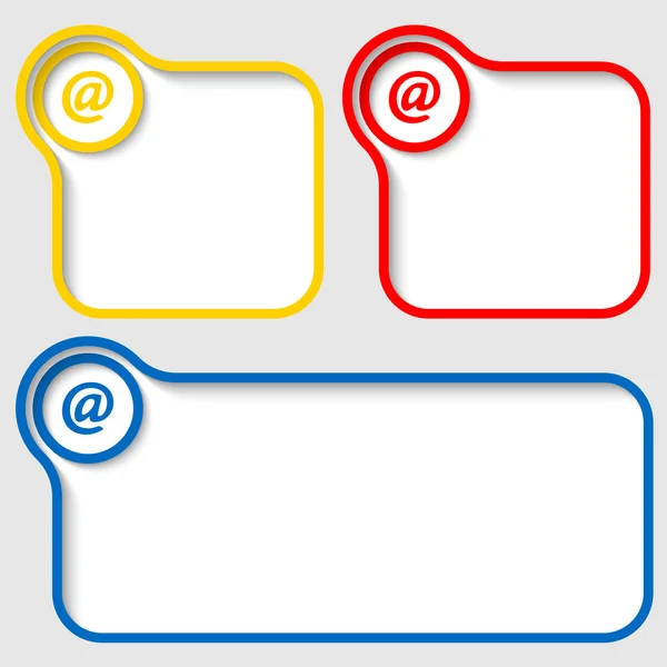 Set van drie vectorframe met e-mail symbool — Stockvector