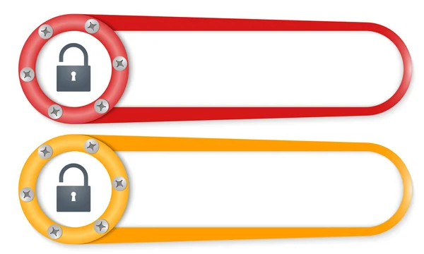 Conjunto de dois botões com parafusos e cadeado —  Vetores de Stock