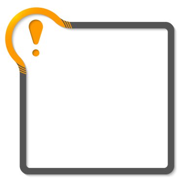 Sarı köşe ve ünlem işareti metin çerçevesi