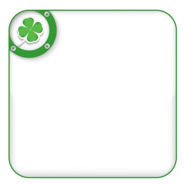 yonca yaprağı ile metin girmek için yeşil kutu