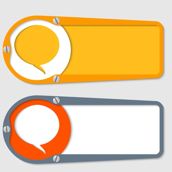 Set of two boxes for any text with speech bubble — Stock Vector