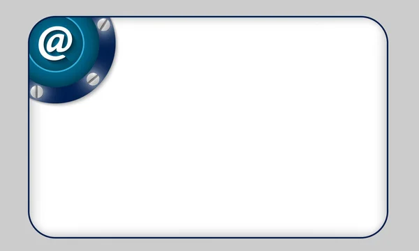 Синее поле для любого текста с символом электронной почты — стоковый вектор