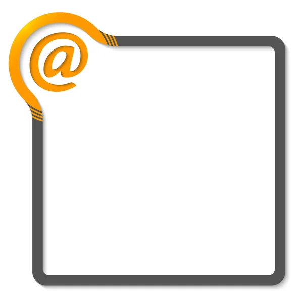 Ram för text med gula hörn och e-symbol — Stock vektor