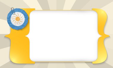 sarı güneş sembolü ile herhangi bir metin girmeden köşeli