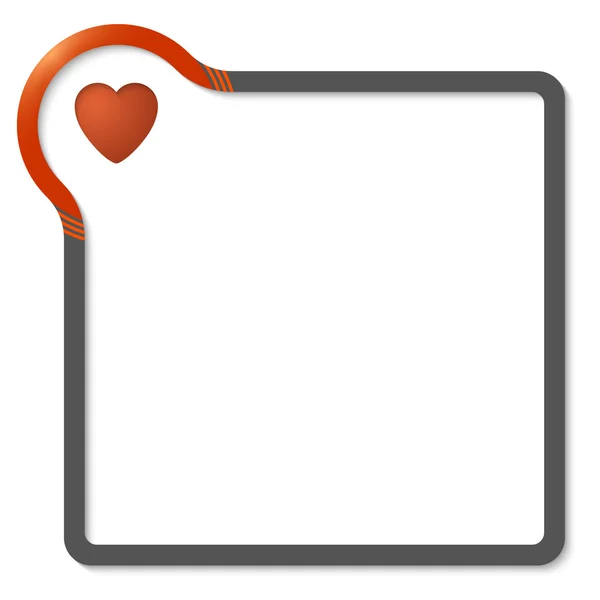 Frame voor tekst met rode hoek en hart — Stockvector