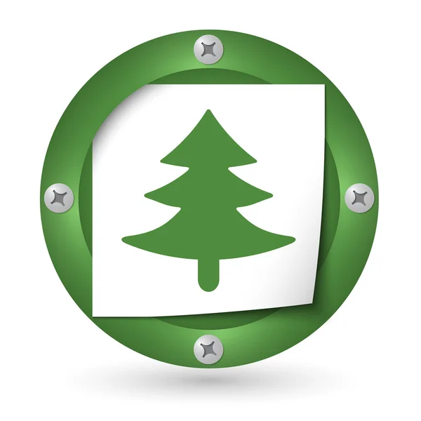 Icône abstraite verte avec symbole en papier et arbre — Image vectorielle