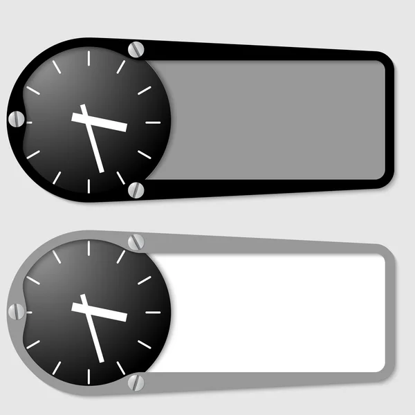 Uppsättning av två lådor för text med klockor — Stock vektor