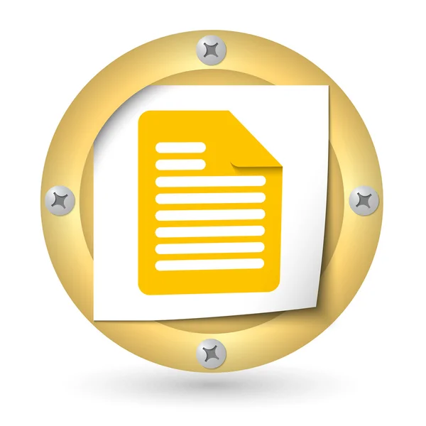 Zlatá abstraktní ikona s ikonou, papíru a dokumentů — Stockový vektor