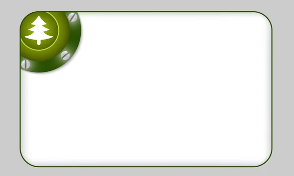 Scatola verde per qualsiasi testo con simbolo albero — Vettoriale Stock