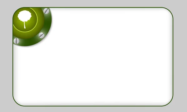 Cuadro verde para cualquier texto con símbolo de árbol — Archivo Imágenes Vectoriales