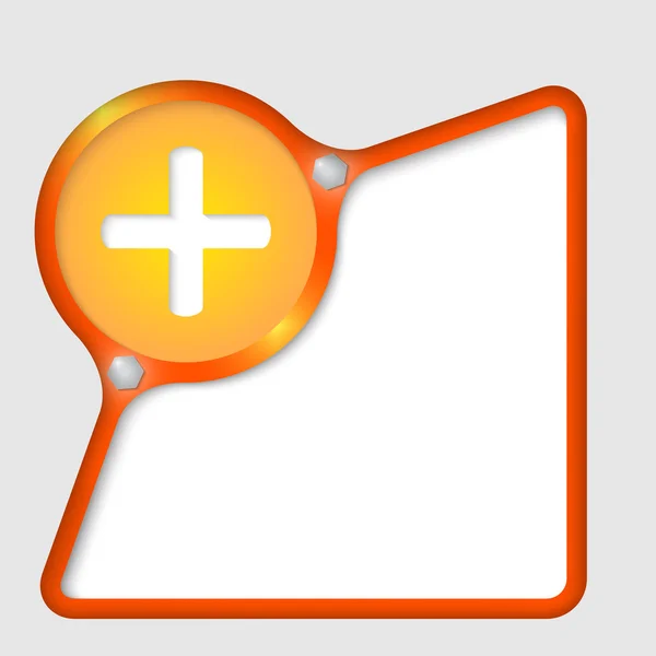Quadro abstrato laranja com parafusos e símbolo de adição — Vetor de Stock