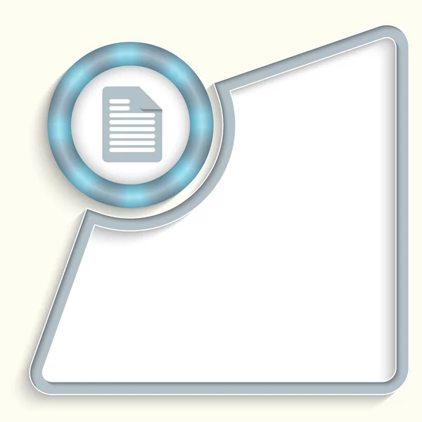 Quadro abstrato para qualquer texto com ícone de documento — Vetor de Stock