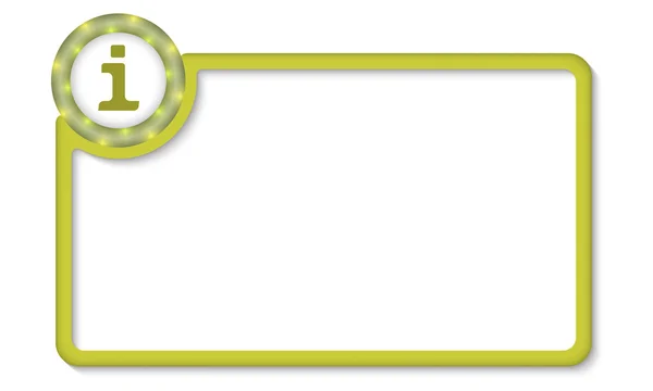Frame vettoriale per l'inserimento di testo con simbolo info — Vettoriale Stock