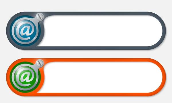 Botones vectoriales con tornillo y símbolo de correo electrónico — Vector de stock