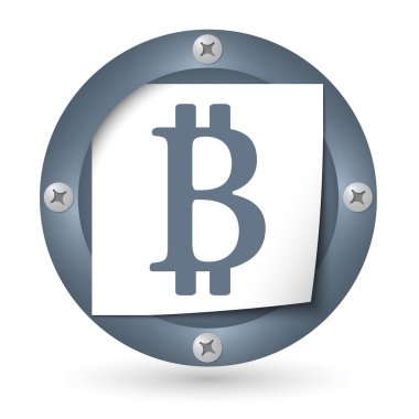 Kağıt ve bitcoin koyu soyut simgesi