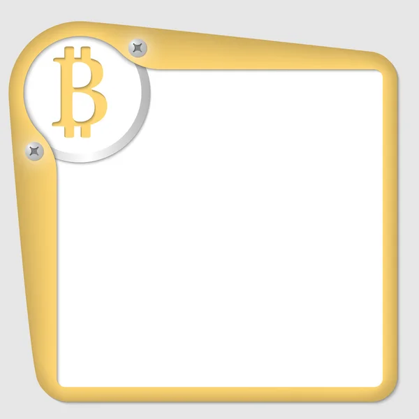 Bitcoin simgesi olan metin için vektör çerçeve — Stok Vektör