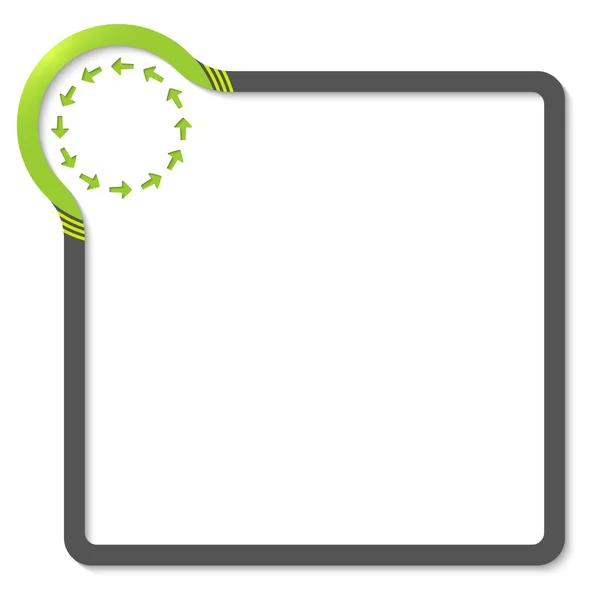 Cadre pour texte avec coin vert et flèches — Image vectorielle
