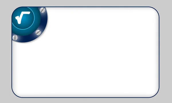 Scatola blu per qualsiasi testo con simbolo radix — Vettoriale Stock