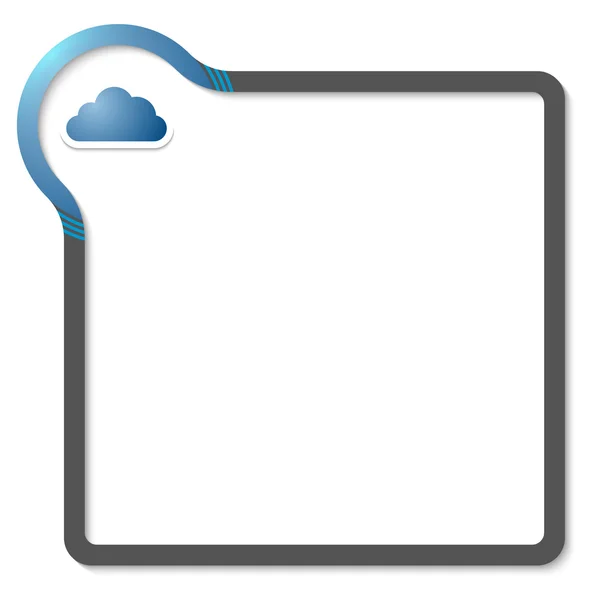 Cadre pour texte avec coin bleu et nuage — Image vectorielle
