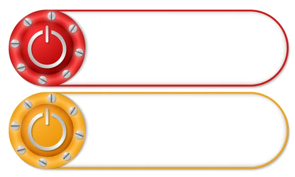 Conjunto de dois botões com parafusos e botão de energia — Vetor de Stock