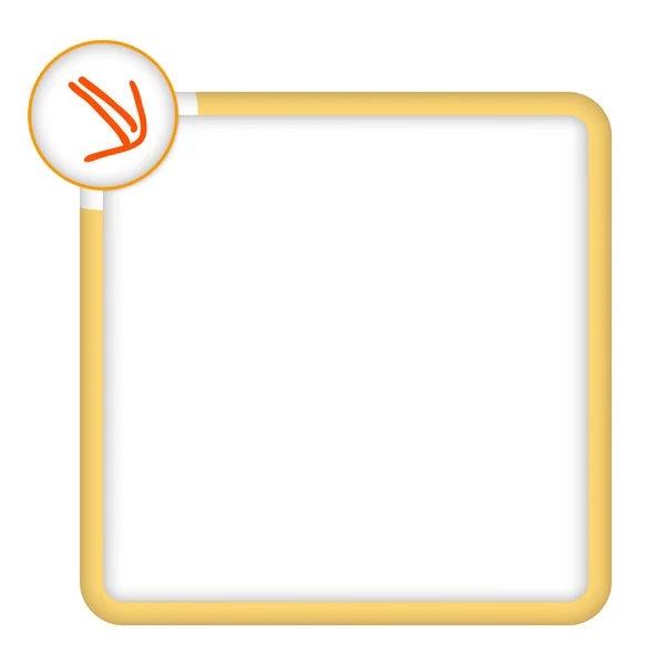 Žlutý rámeček pro libovolný text s šipkou — Stockový vektor