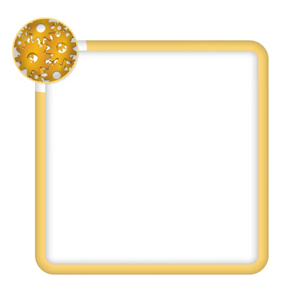 Желтая рамка для любого текста с зубчатыми колесами — стоковый вектор