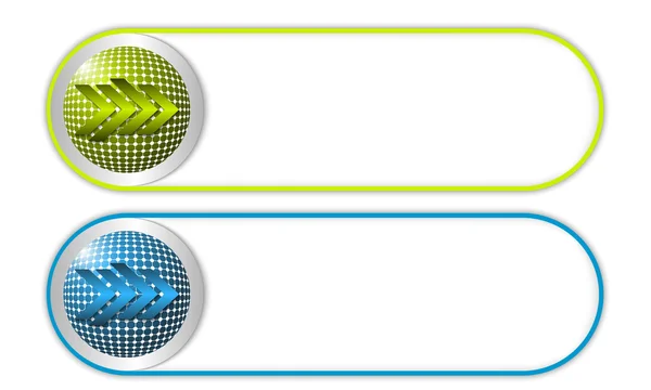 Deux boutons vectoriels avec grille et flèche — Image vectorielle