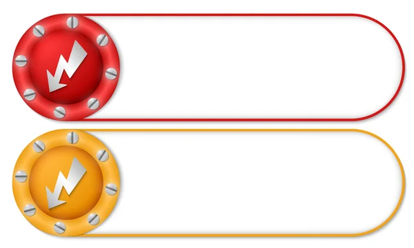 Juego de dos botones con tornillos y flash — Archivo Imágenes Vectoriales