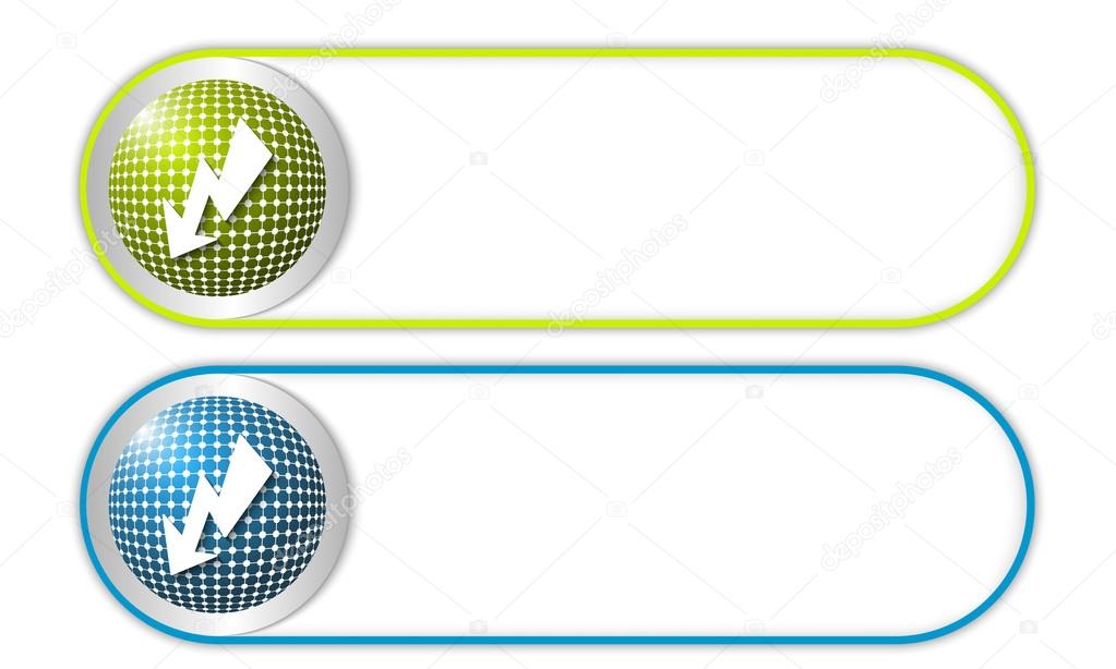 Two vector buttons with grid and flash
