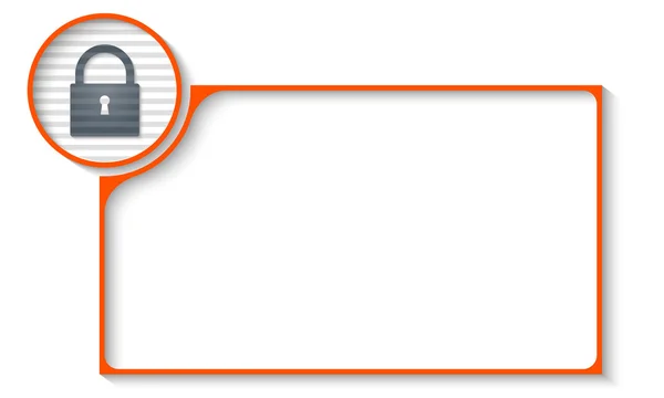 任意のテキスト南京錠と赤枠 — ストックベクタ