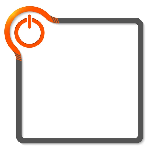 Frame voor tekst met rode hoek en power-knop — Stockvector