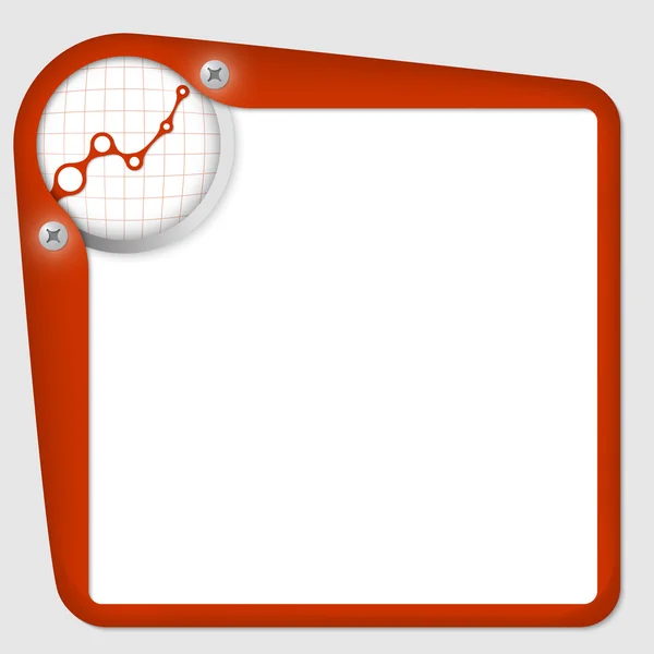 Marco rojo para texto con tornillos y diagrama — Archivo Imágenes Vectoriales
