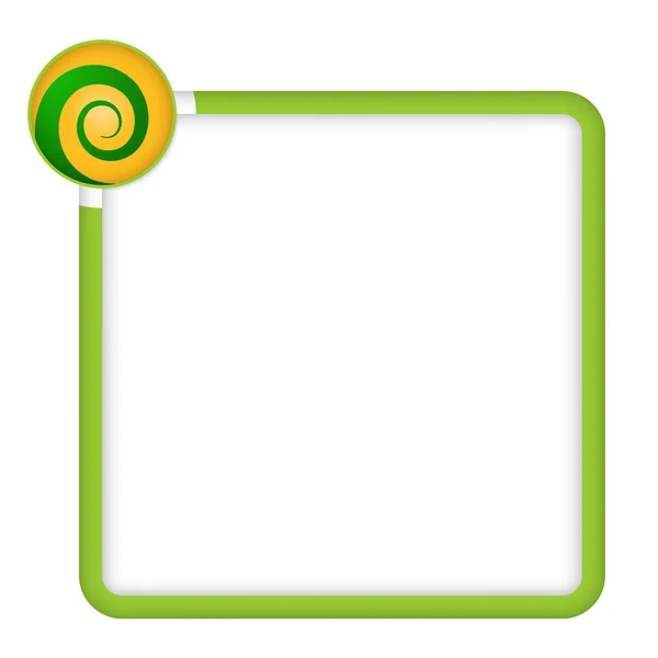 Green frame for any text with spiral — Stock Vector