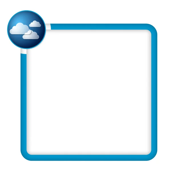 Marco azul para cualquier texto con nubes — Vector de stock